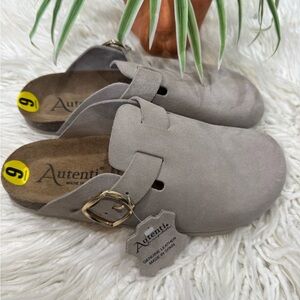 New🌿Autenti Women's Taupe Suede Mules